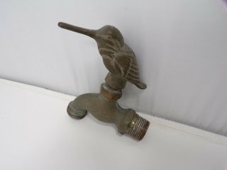 Vintage Bronze Brass Hummingbird Hose Spigot Garden Tap Faucet Flora &fauna 492