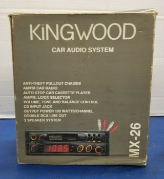 Vintage Kingwood Mx - 26 Am/fm Cassette Tape Car Stereo Radio Audio System