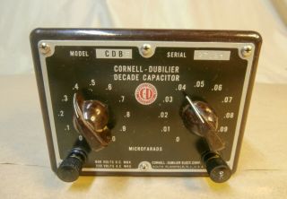 Vintage Cornell - Dubilier Decade Capacitor Box Model Cdb5