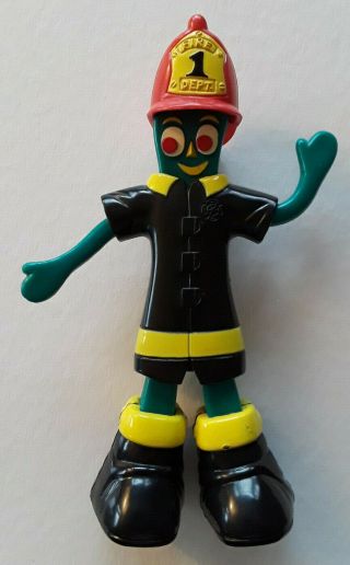 Vintage Gumby Firefighter Action Figure 1996 Rare Superflex Incredible Adventure