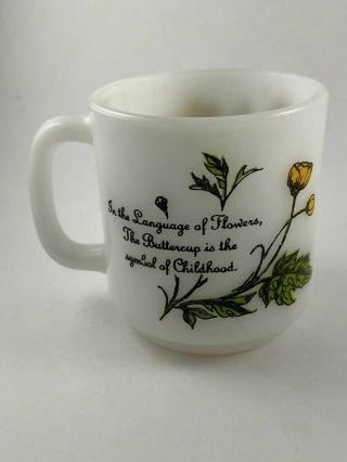 Vintage Glasbake Language Of Flowers Yellow Buttercup Mug