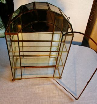 Vintage Glass And Brass Display Cabinet (mirrored)