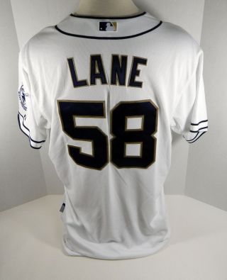 2015 San Diego Padres Jason Lane 58 Game Issued White Jersey