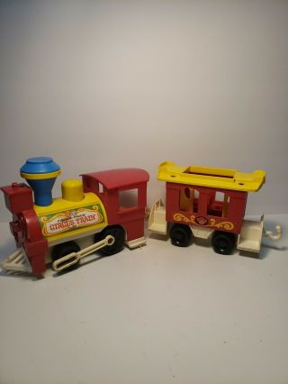 Vintage Fisher Price Little People 2 Piece Circus Train Set 1973