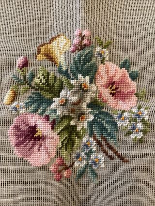 Bucilla Vintage Morning Glory Floral Daisies Preworked Needlepoint Canvas 23 By