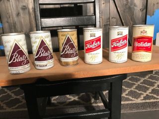Vintage Blatz,  Huber And Holiday Beer Cans