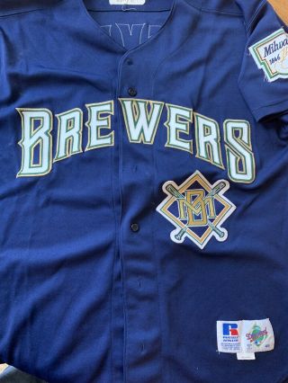 Milwaukee Brewers Game Worn Jesse Levis 1996 Jersey 75th Anniversary Patch