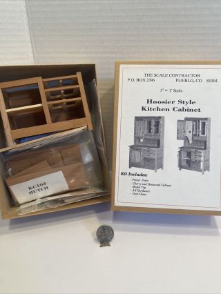 Vintage Nos Hoosier Kitchen Cabinet Diy Kit Dollhouse Miniature 1:12