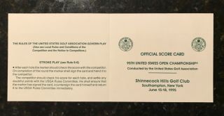 1995 U.  S.  Open Golf Usga Scorecard Shinnecock Hills Golf Club Corey Pavin