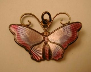 Vintage Purple David Andersen Norway Sterling & Guilloche Enamel Butterfly Charm
