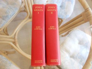 John Keats By Amy Lowell With Illustrations,  2 Vol Set - 1925 1st Edition.