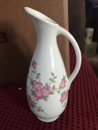 Vintage Fine Porcelain Small Floral Pitcher Vase Jamestown China Japan