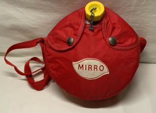 Vintage Mirro Canteen Survival Water Jug Red Snap Cover Camping Hiking Trail