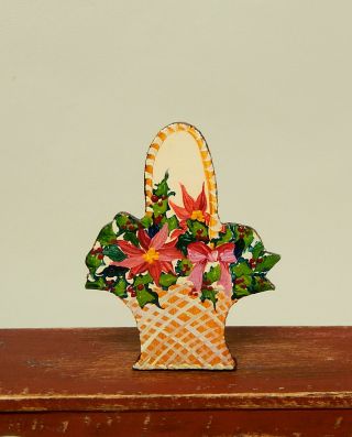 Vintage Susan Phillips Folk Art Basket Screen Artisan Dollhouse Miniature