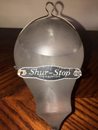Vintage Shur - Stop Glass Globe Fire Extinguisher With Wall Bracket - Full