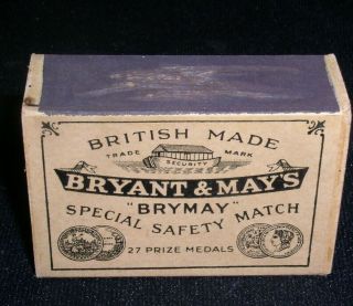 Bryant & May " Brymay " Special Safety Matches,  British Made Empty Vintage Matchbox