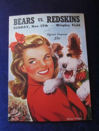 Vintage 1946 Nfl Football Program Chicago Bears Vs Washington Redskins