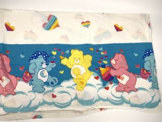 Vintage Care Bears Twin Flat Sheet Sweet Dreams And Hearts