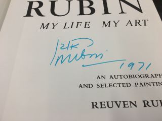 Rubin: My Life,  My Art,  SIGNED by Reuven Rubin - 1974 - Israel artist painter 3