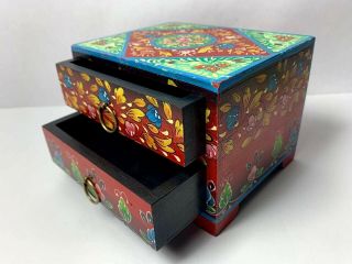 Vintage Small Drawer,  Hand Painted Wood Organizer India