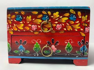 Vintage Small Drawer,  Hand Painted Wood Organizer India 2