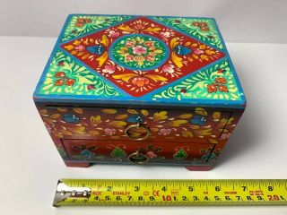 Vintage Small Drawer,  Hand Painted Wood Organizer India 3