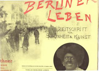 Berliner Leben " Zeitschrift Für SchÖnheit & Kultur " 10,  1909 Mode Theater