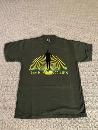 Vintage The Flaming Lips 1999 Satellite Heart Tour Shirt Green Medium M
