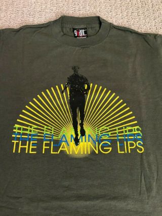 Vintage The Flaming Lips 1999 Satellite Heart Tour Shirt Green Medium M 2
