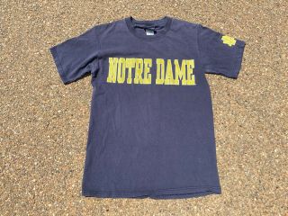 Vintage Notre Dame T Shirt Mens Small Blue Jansport Fighting Irish