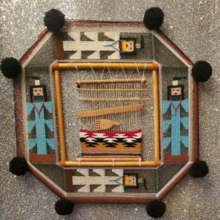 Vintage Ojo De Dios Navajo Weaver 24 " X 24 " Yarn Art