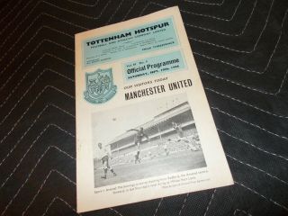 Vintage Uk Football Tottenham Hotspur Programme Sept 10,  1966