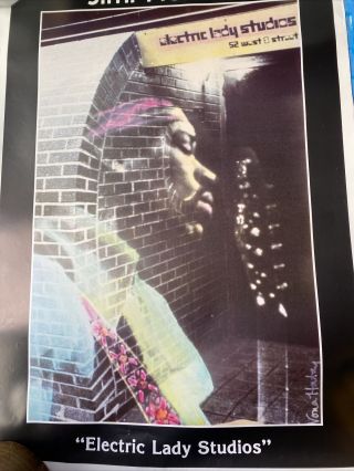 Rare Jimi Hendrix Vintage Poster Electric Lady Studios England 1990 25x35 "