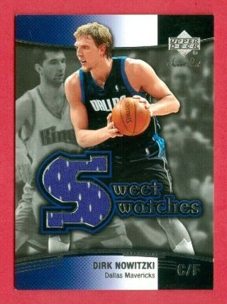 2004 - 05 Sweet Shot (bkb) Dirk Nowitzki Sp Sweet Stitches Jersey Card Sw - Dn Mavs