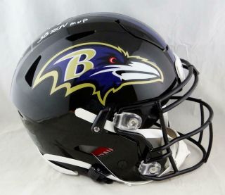 Ray Lewis Signed Baltimore Ravens F/s Speedflex Helmet W/ 2 Insc - Beckett Auth