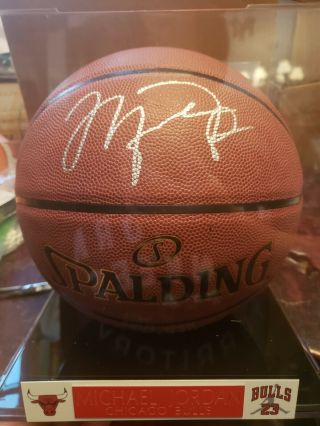 Michael Jordan The Greatest Autographed Signed Basketball In Display - Certified