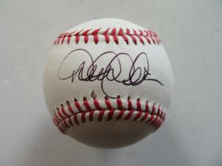 Derek Jeter Signed In Black Oml Baseball With Full Jsa -