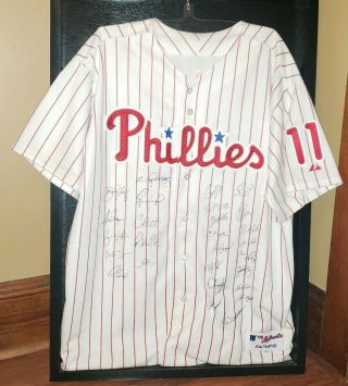 Philadelphia Phillies 2008 World Series Year Team Signed Jersey Autographed L@@k