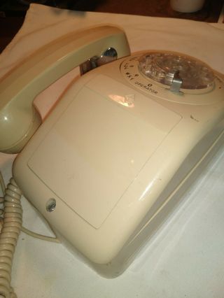 Vintage Ivory Gte Automatic Electric Wall Rotary Phone