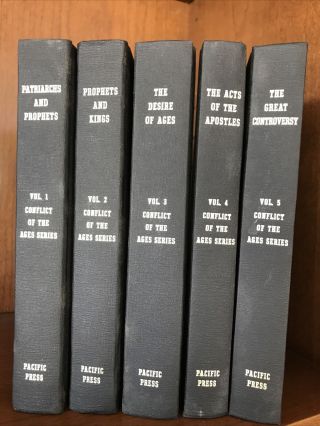 Conflict Of The Ages Series V.  1 - 5 Hc 1950’s Ellen G.  White Pppa Vintage