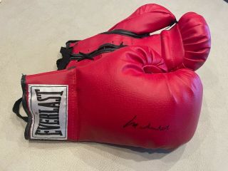 Muhammad Ali Signed Everlast 14oz Boxing Glove Set Jsa Full Letter Loa
