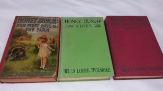 3 Vintage Honey Bunch Books - Just A Little Girl,  First Little Garden 1920 