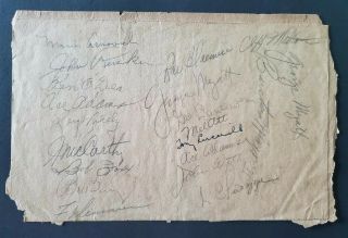 Autograph Page With 20 Signatures Of 1941 York Giants - Mel Ott Bill Terry,