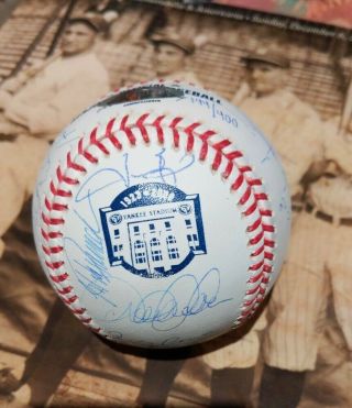 2008 York Yankees Stadium Team Signed Baseball Derek Jeter,  28 Steiner
