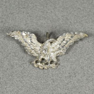 Vintage Sterling Silver Bald Eagle Spread Wings Usa Pendant - - 1183