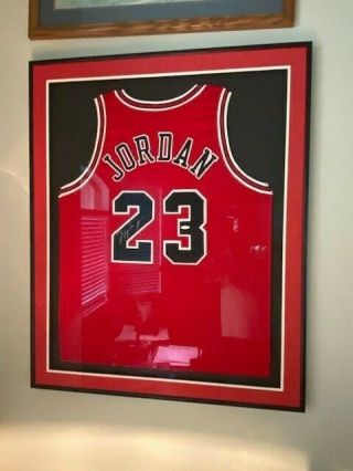 Michael Jordan Signed & Framed Red Bulls Jersey By Upper Deck Authenticated