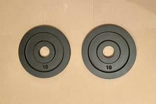 2 10lb Vintage York Barbell Olympic Plates 2×10lbs Unmarked 20 Pounds Total