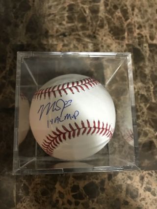 Mike Trout Signed Inscribed Baseball Al Mvp Mlb Autographed Case