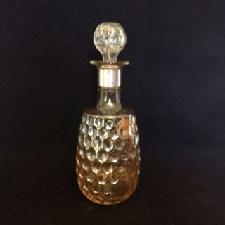 Vintage Old Forester Carnival Glass Whiskey Bottle Decanter Marigold Luster