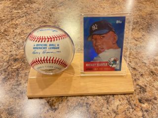 Mickey Mantle autographed baseball with 3